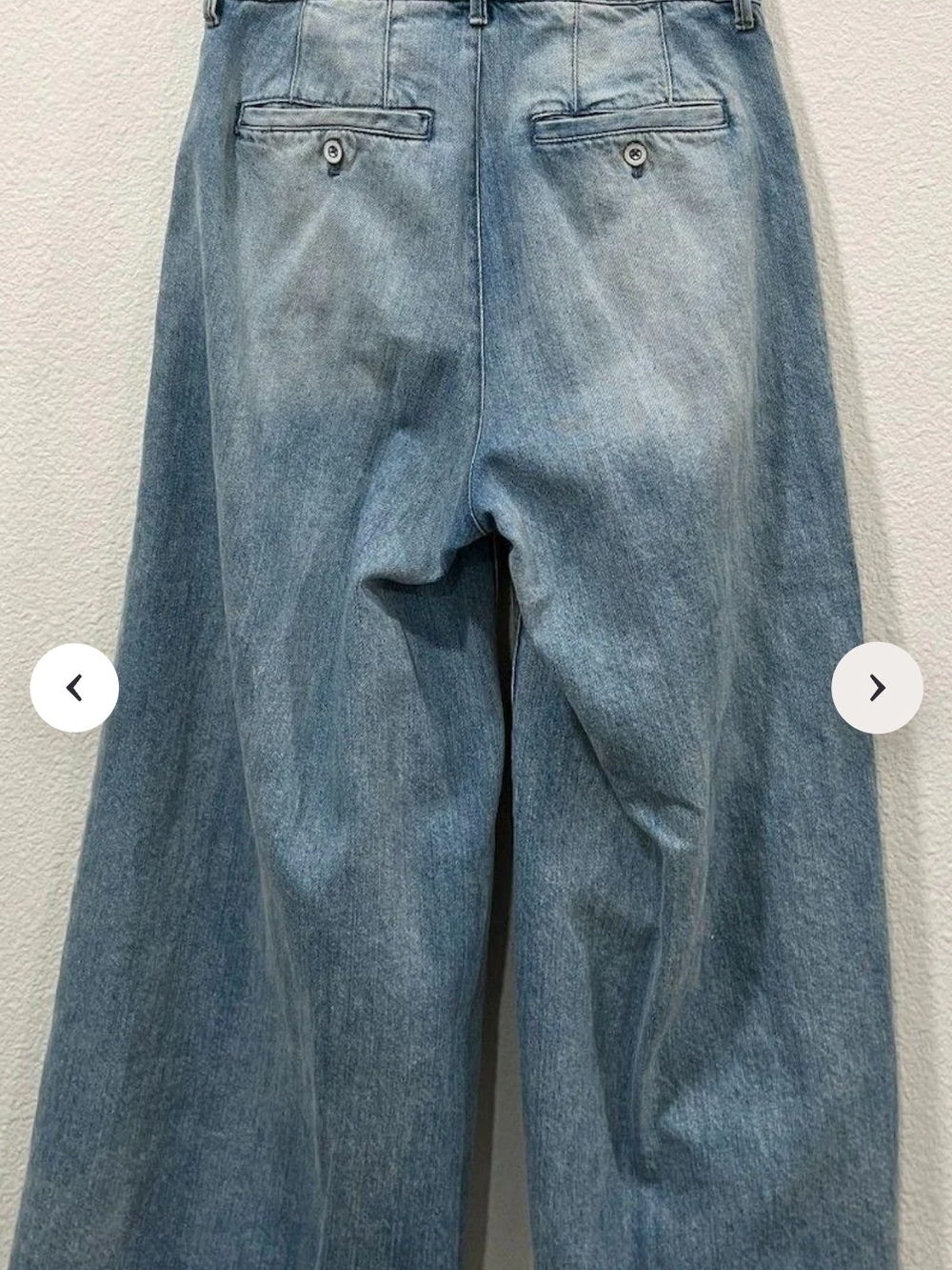 Anthropologie wide leg blue denim jeans Light Wash Blue - Picture 4 of 5